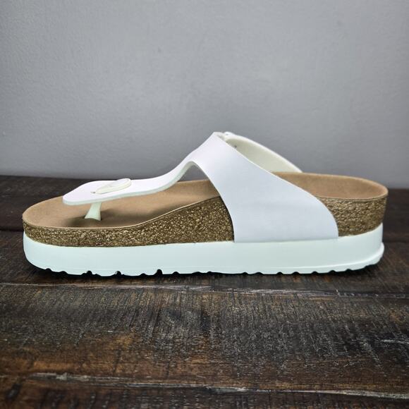 NEW Papillio Gizeh Flex Platform Womens 7 EU 38 Leather Sandals White Vegan - Picture 6 of 11